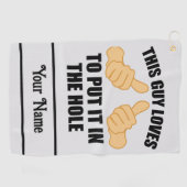 DEZE MAN HOUDT ERVAN OM HET IN DE HOLE TE ZETTEN GOLFHANDDOEK (Horizontaal)