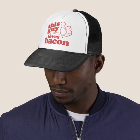 Deze man houdt van Bacon Trucker Pet (In situ)