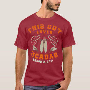 Deze man houdt van Cicadas Brood X 2021 Grappig T-shirt