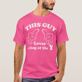 Deze man houdt van eten op Y T-shirt