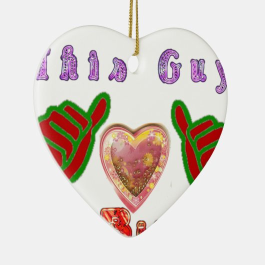 Deze man houdt van grote geschenkkunst afdrukken keramisch ornament (Rechts)