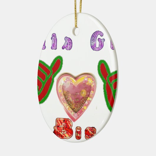 Deze man houdt van grote geschenkkunst afdrukken keramisch ornament (Links)