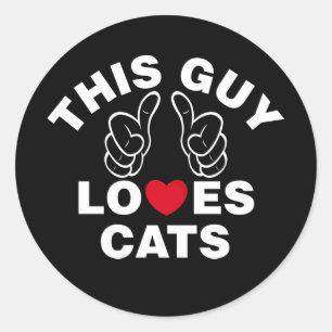 DEZE MAN HOUDT VAN KATTEN RONDE STICKER
