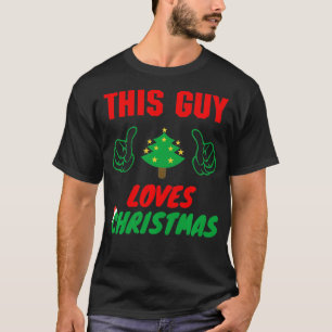 Deze man houdt van Kerstmis, grappige Mannen pyjam T-shirt