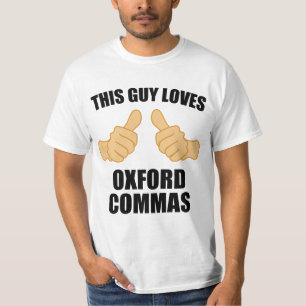 Deze man houdt van oxford commas t-shirt