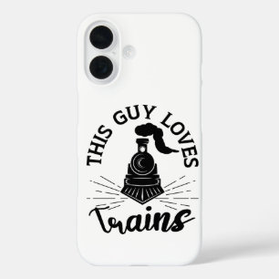 Deze man houdt van treinen Railroad liefhebber Fun iPhone 16 Hoesje