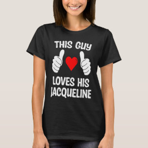 Deze man houdt van zijn jacquardse Vriendin vrouw T-shirt