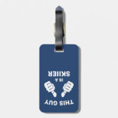 Deze man is een skiier bagagelabel (Achterkant verticaal)