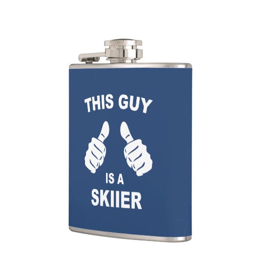 Deze man is een skiier heupfles (Links)