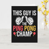 Deze man is pingpong Champ Kaart (Gele Bloem)