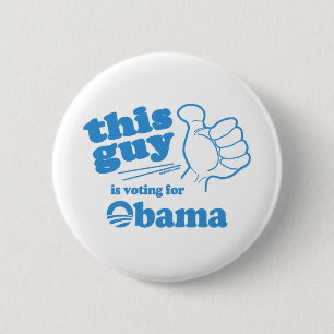 Deze man/meisje stemt voor Obama Ronde Button 5,7 Cm