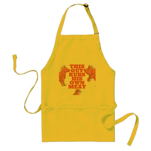 Deze man ruikt zijn eigen vleesontwerp volwassen p standaard schort (Voorkant)