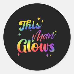 Deze Man Straalt Gelukkige Vaderdag Tie Dye Vader Ronde Sticker