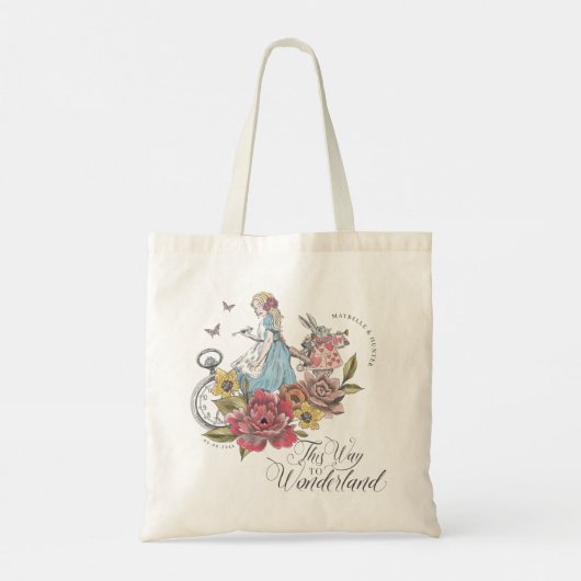 Deze manier om sprookjesbruiloft te Wonderland Tote Bag (Achterkant)