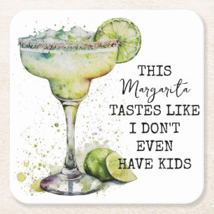 Deze Margarita smaakt alsof ik niet eens Kinderen  Vierkante Kartonnen Onderzetter