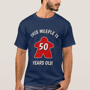 "Deze Meeple is 50 jaar oud!" Funny Birthday T-shirt