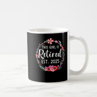 Deze meid is gepensioneerd 2025 bloemen voor pensi koffiemok