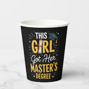 Deze Meisje Haalde Haar Masterdiploma Afstuderen 2 Papieren Bekers