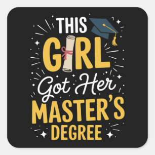 Deze Meisje Heeft Haar Masterdiploma Behaald Afstu Vierkante Sticker