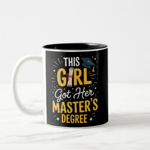 Deze Meisje Kreeg Haar Masterdiploma Afstuderen 20 Tweekleurige Koffiemok