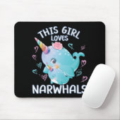 Deze meisjes houden van Narwhals Muismat (Met muis)