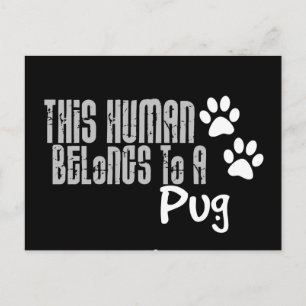 Deze mens behoort tot een pug briefkaart