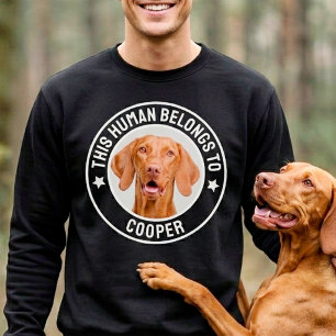 Deze Mens Hoort bij Hond Aangepaste Foto van Huisd Trui