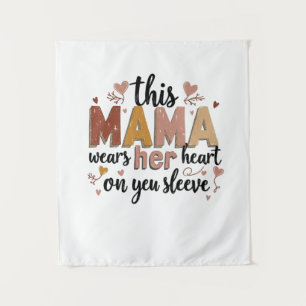 Deze moeder draagt haar hart op haar Sleeve Wandkleed