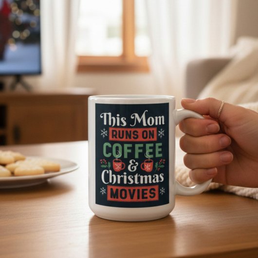 Deze moeder loopt op koffie en kerstfilms koffiemok