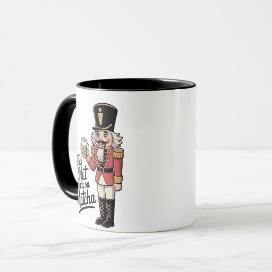 Deze moer draait op Matcha Christmas Nutcracker Mok (Voorkant links)