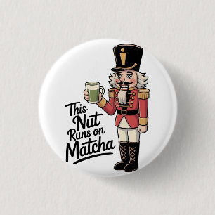 Deze moer draait op Matcha Christmas Nutcracker Ronde Button 3,2 Cm