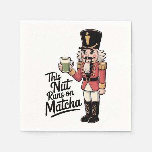 Deze moer draait op Matcha Christmas Nutcracker Servet (Voorkant)