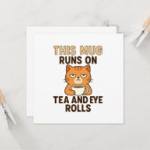 Deze mok werkt op thee en ogen rollen – Grappig Br Kaart (Voorkant / Achterkant in situ)