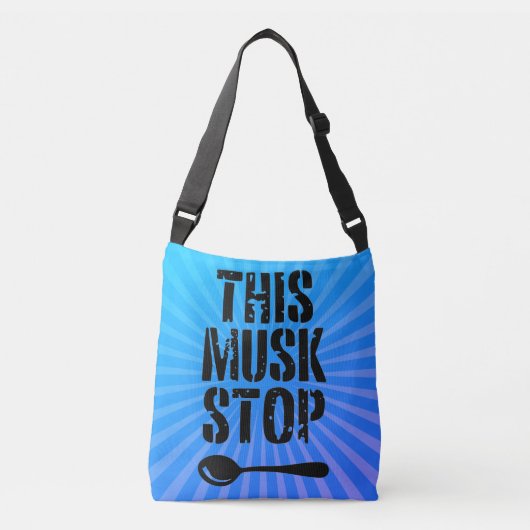 Deze Musk Stop Stencil | Liberal Spoon Meme Crossbody Tas (Voorkant)
