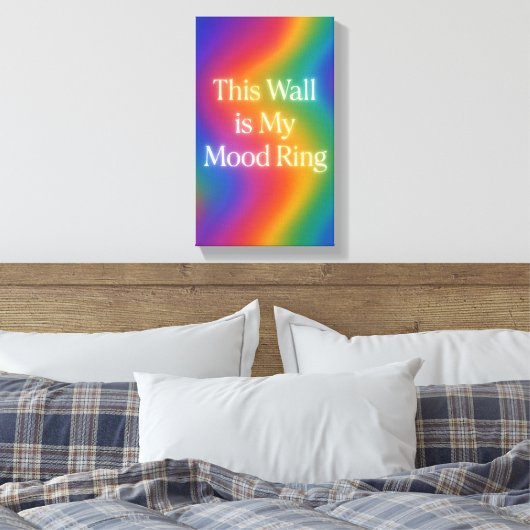 Deze muur is mijn stemmingsring | Kleurencanvas ve Canvas Afdruk (Insitu (Slaapkamer))