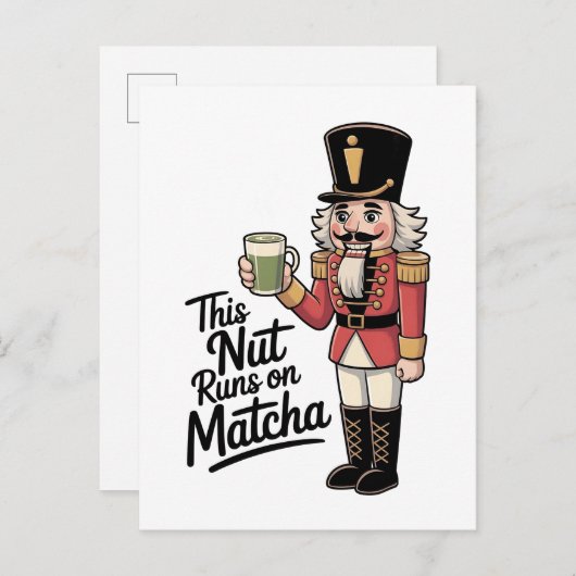 Deze noot loopt op Matcha Kerst Notenkraker Uitnodiging Briefkaart (Voorkant / Achterkant)