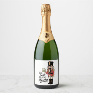 Deze noot loopt op Matcha Kerstman Notenkraker Sparkling Wijnetiket