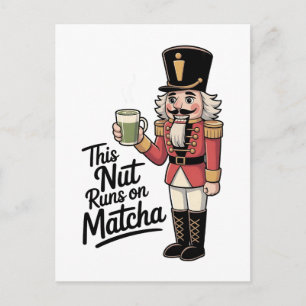 Deze noot loopt op Matcha Kerstman Notenkraker Uitnodiging Briefkaart