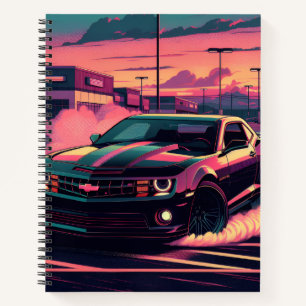 Deze notebook heeft een muscle car notitieboek