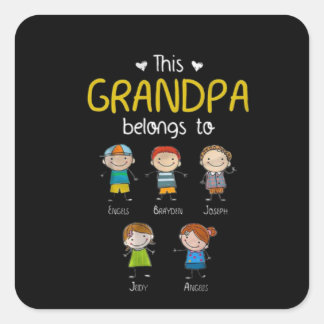 Deze opa behoort tot een Schattigee gepersonalisee Vierkante Sticker