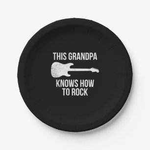 Deze opa kent Guitar Rock Player Musician Papieren Bordje