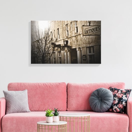 Deze oude winkel canvas afdruk (Insitu (Woonkamer))
