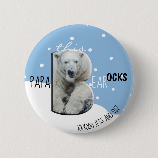 Deze Pa Beer Rocks Vaderdag Ronde Button 5,7 Cm (Voorkant)
