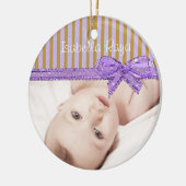 Deze Paarse en bruine fotoversiering personalisere Keramisch Ornament (Links)