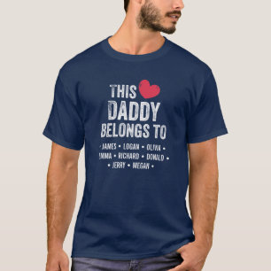 Deze papa behoort tot de Children's Names Fathers T-shirt