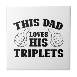 Deze papa houdt van zijn drieling - Cadeau voor pa Tegeltje