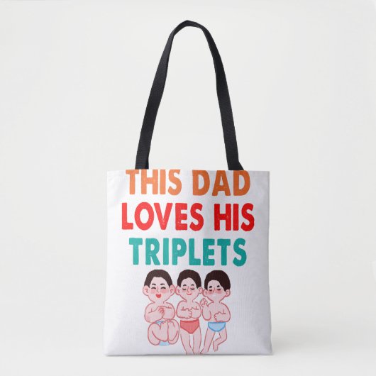 Deze papa houdt van zijn drieling draagtas (Voorkant)