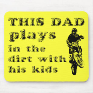 Deze papa rijdt in de dirt bike motocross muismat