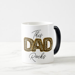 DEZE PAPA ROCKS Luipaard Print Chic Fathers Day Magische Mok