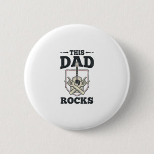 Deze papa rocks vintage gitaar papa shirt ontwerp  ronde button 5,7 cm